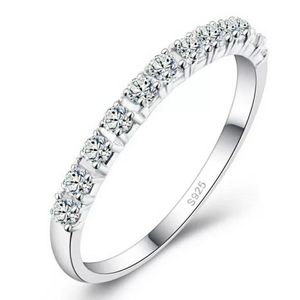 NEW STAMPED S925 STERLING SILVER CUBIC ZIRCONIA INLAID BAND
